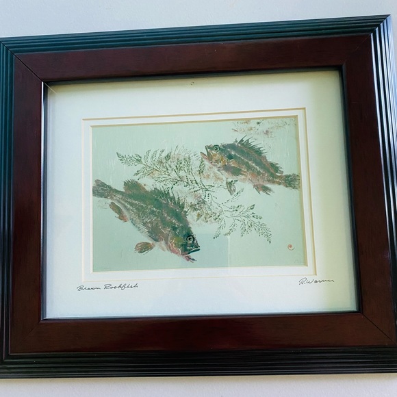 Hand Crafted Art Ron Warner Brown Rockfish Aquatic Impression In